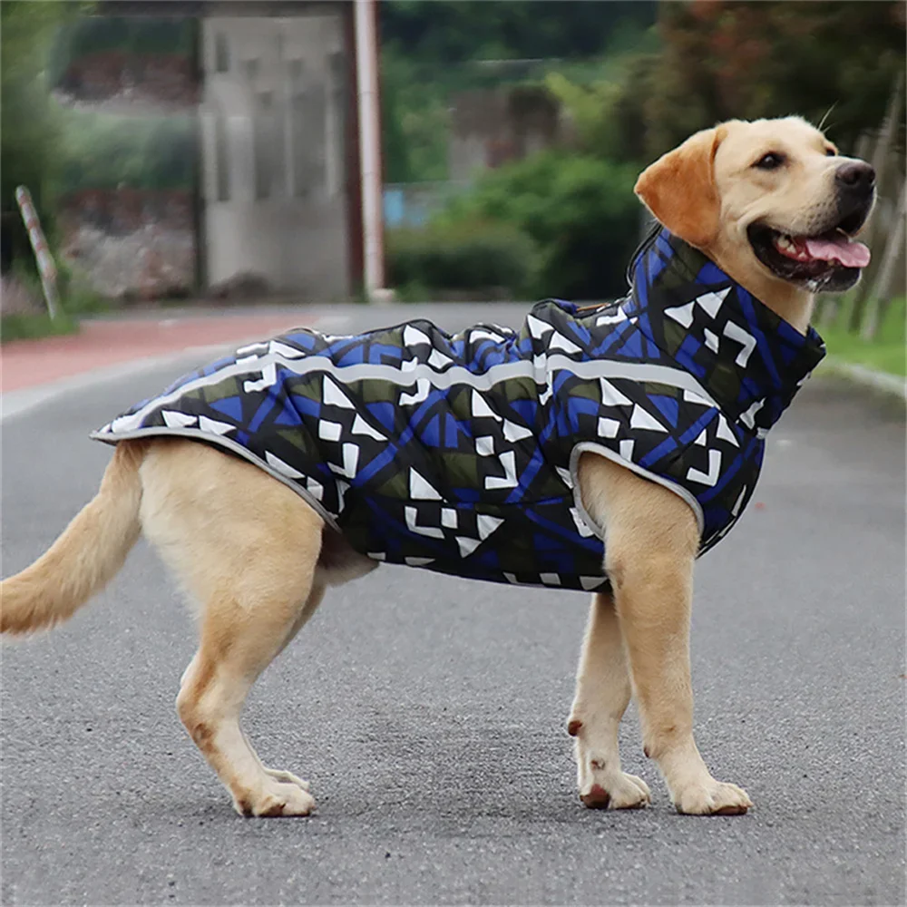 Abrigo de cuello alto para perros grandes, chaqueta para perros medianos y grandes, ropa de invierno para mascotas, ropa impermeable Golden Retriever Labrador mascotas - imagen 3