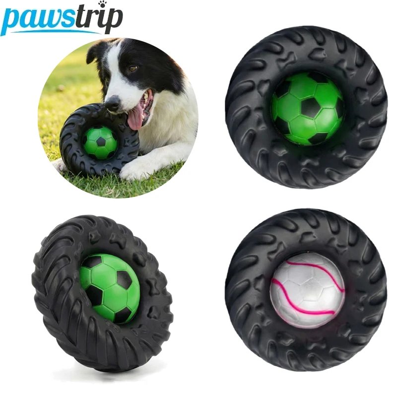 Juguete masticar neumático resistente perro: limpia dientes cachorros - imagen 3