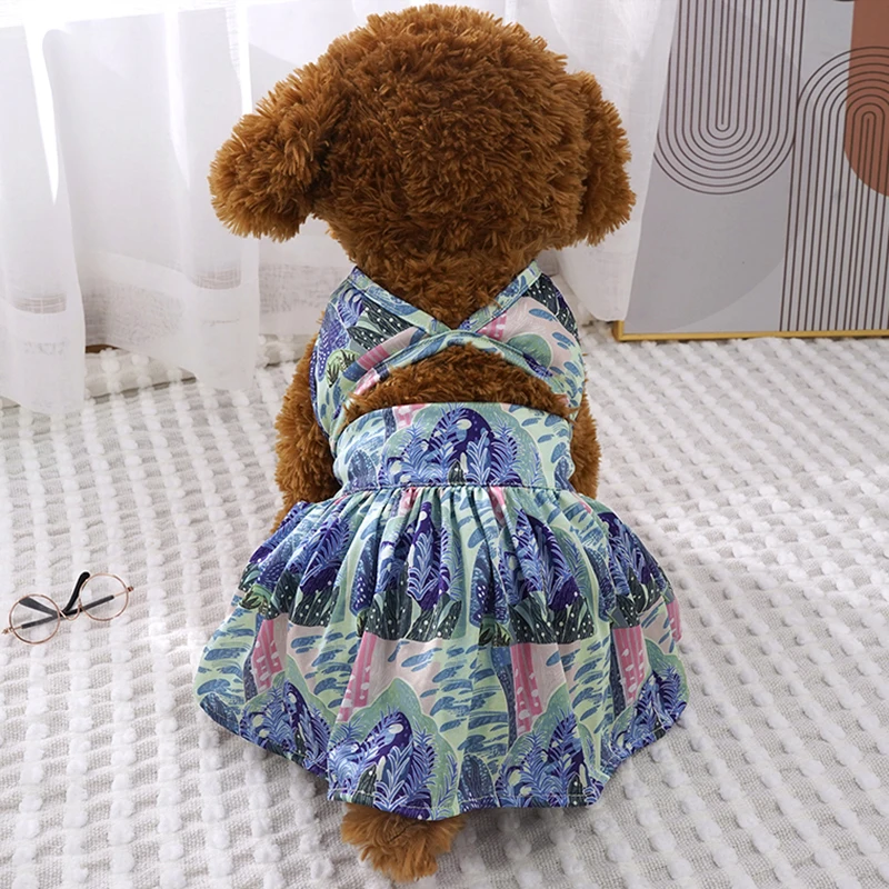 Conjunto de traje de baño Sexy para cachorros, perros y gatos, Bikini para perros pequeños, traje de baño de playa para mascotas, vestidos Skrit, ropa para mascotas Chihuahua - imagen 4