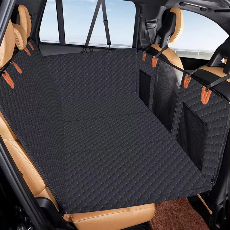Funda de asiento de coche extensible para perros, cama de coche, cubierta de asiento trasero para mascotas, alfombrilla impermeable y antideslizante para coche, SUV, camión, productos para perros - imagen 4