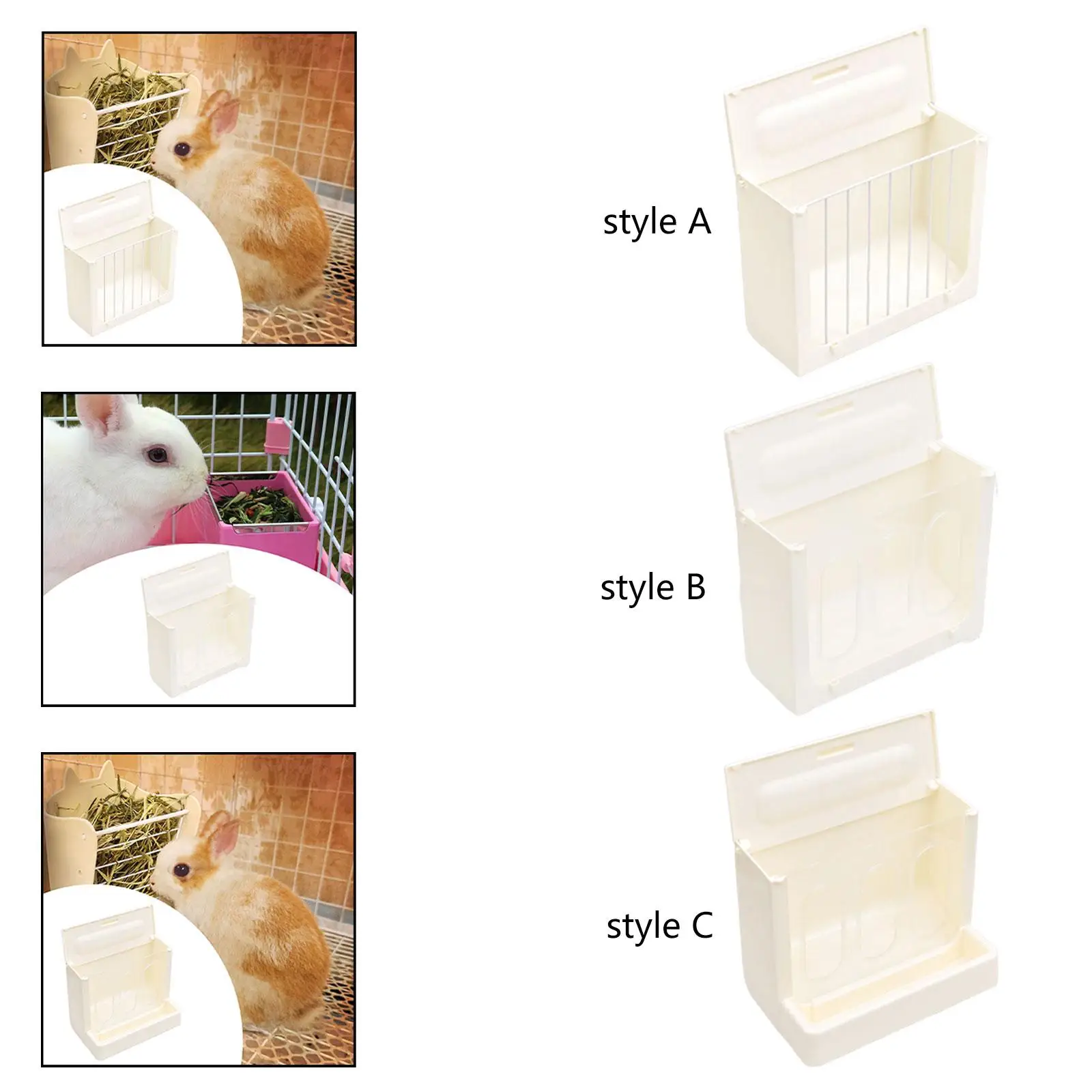 Rabbit Hay Feeder, Cage Accessories, with Lid, Feeding Tool, Hay Rack for Chinchillas, Guinea Pig Hamster Small Animals Bunnies