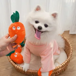 Juguete de peluche zanahoria con sonido para perros y gatos