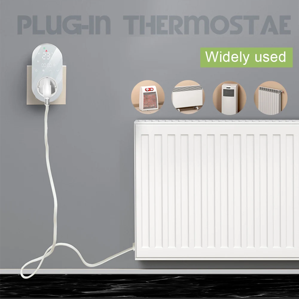 Tuya-enchufe de termostato WiFi, controlador de temperatura inteligente, 16A, 220V, interruptor de temperatura, termostato de enchufe europeo para el hogar - imagen 3