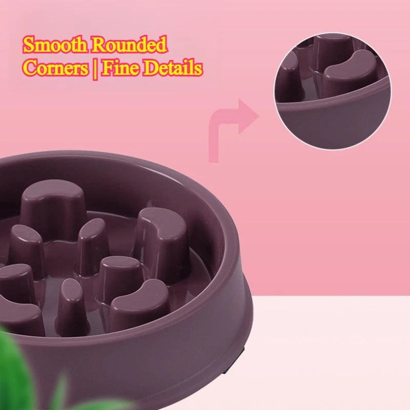 Cuenco de plástico portátil para perros y gatos, plato de comida de rompecabezas antiastres para alimentación de cachorros y gatitos, cuenco para comer lento para mascotas - imagen 5