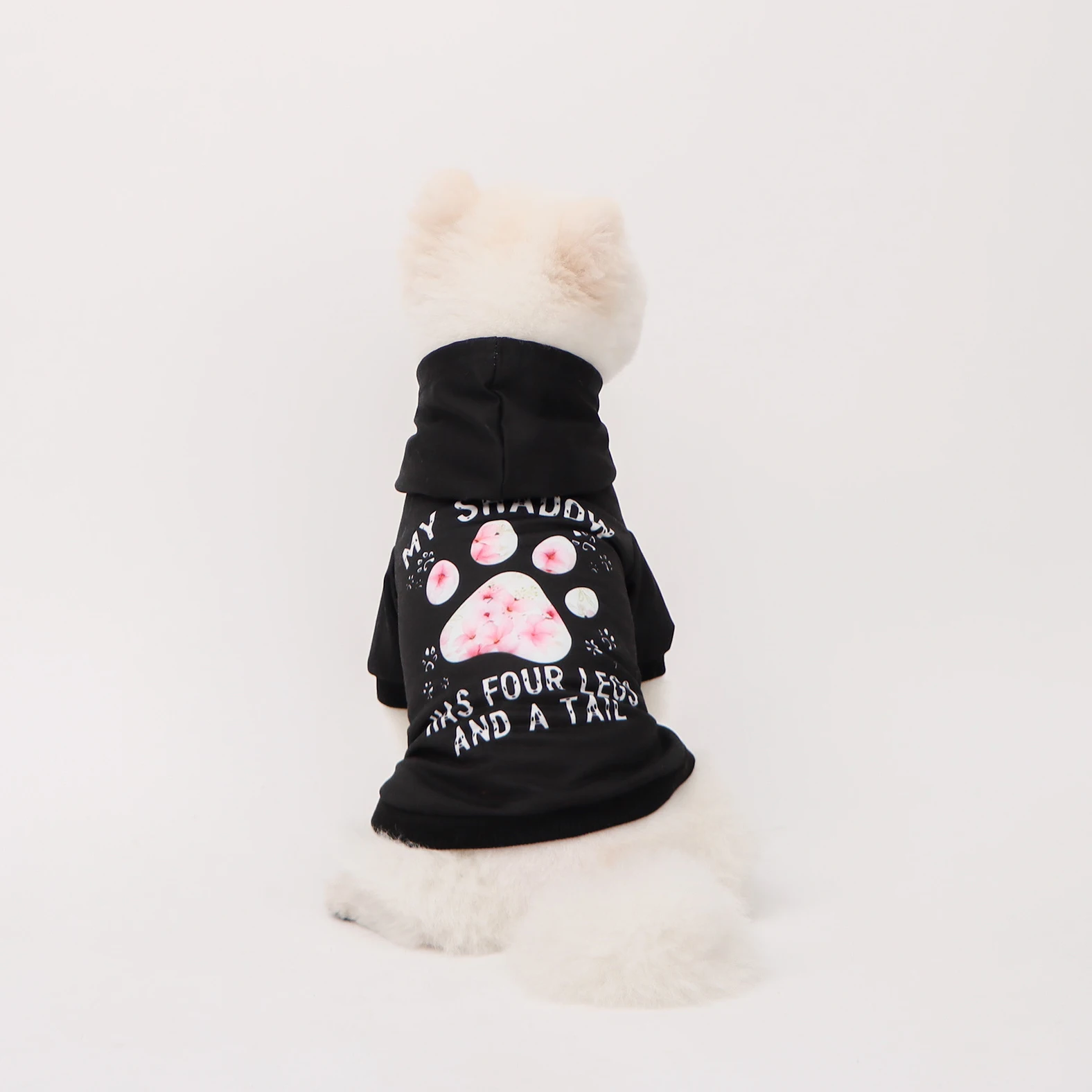 Sudadera Rosa con Capucha Huella Floral para Perros y Gatos - imagen 2