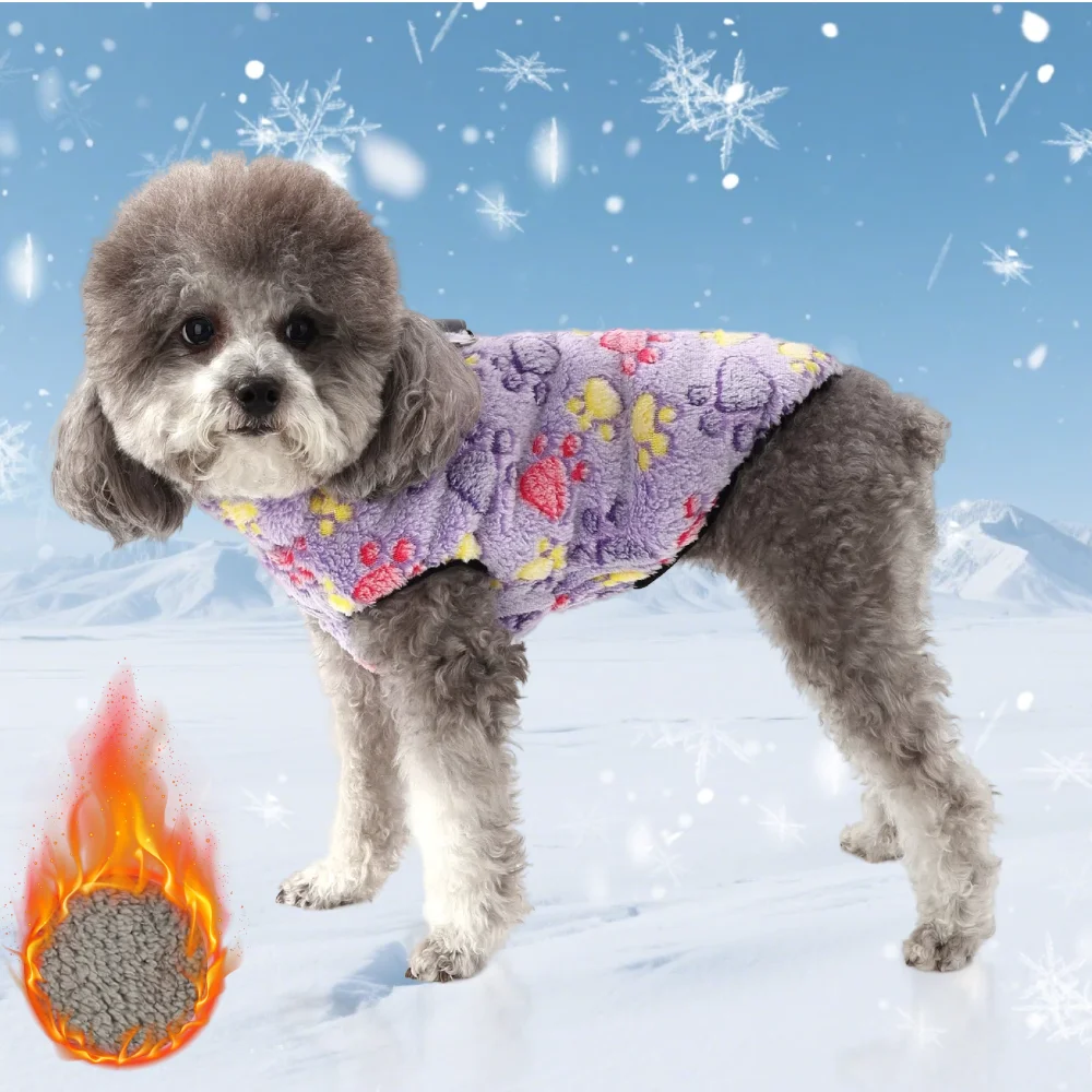 Ropa de invierno para perros pequeños, medianos y grandes, chaqueta cálida para mascotas, chaleco a prueba de viento para cachorros, abrigo bonito de lana suave para mascotas, trajes de Pug Yorkshire