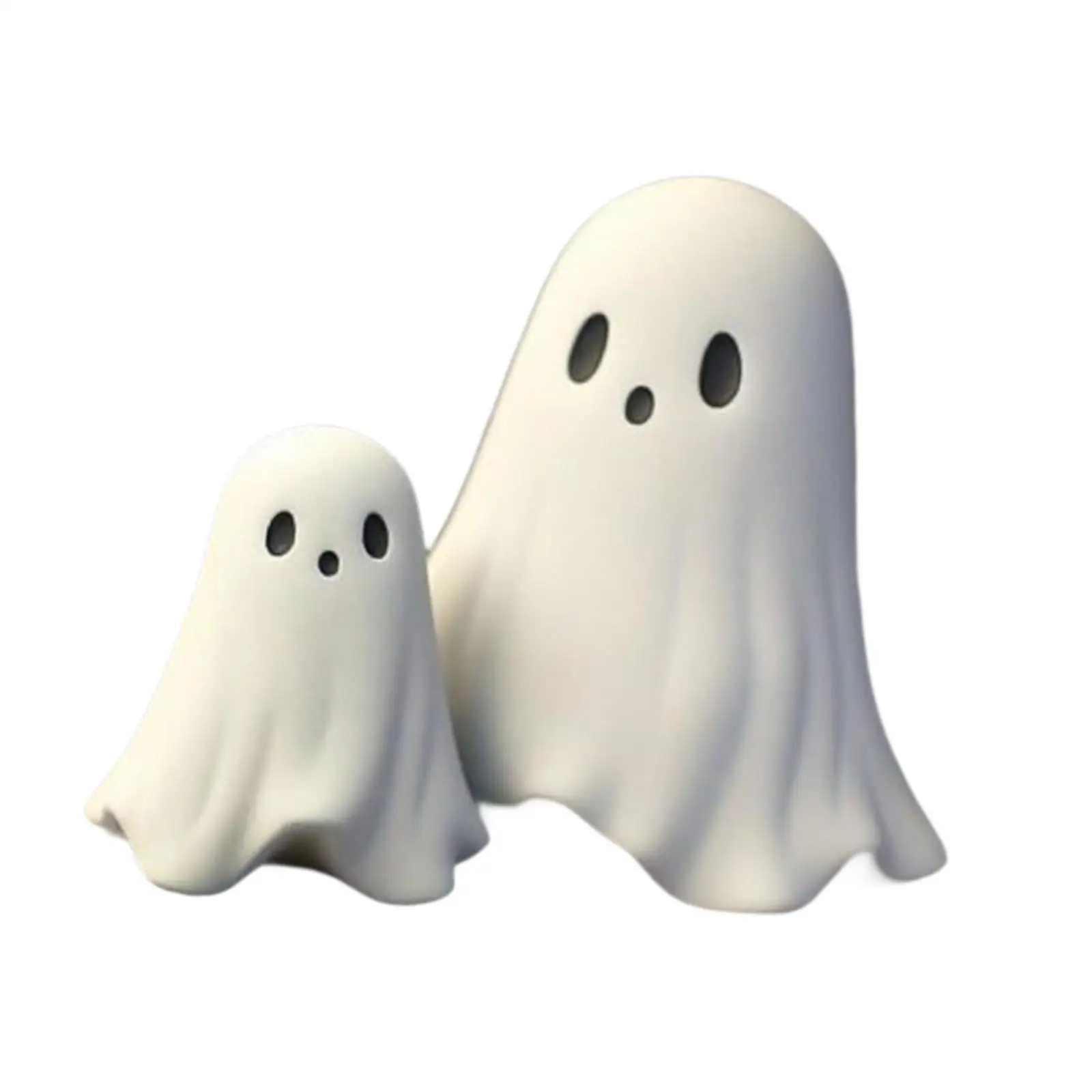 2 Pieces Cute Ghost Figurines Halloween Decoration Tabletop Ornaments for Entrance Desk Table Centerpiece Living Room Fireplace