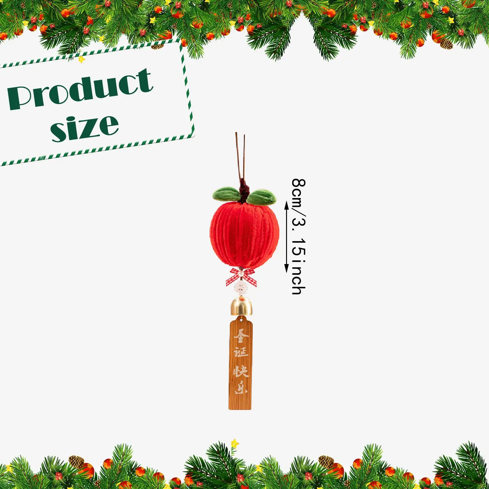 DIY Christmas Ornaments Kit Apple Crafts Supplies Photo Prop Xmas Hanging Decor for Wall Family Friend Car Kids Adults Office