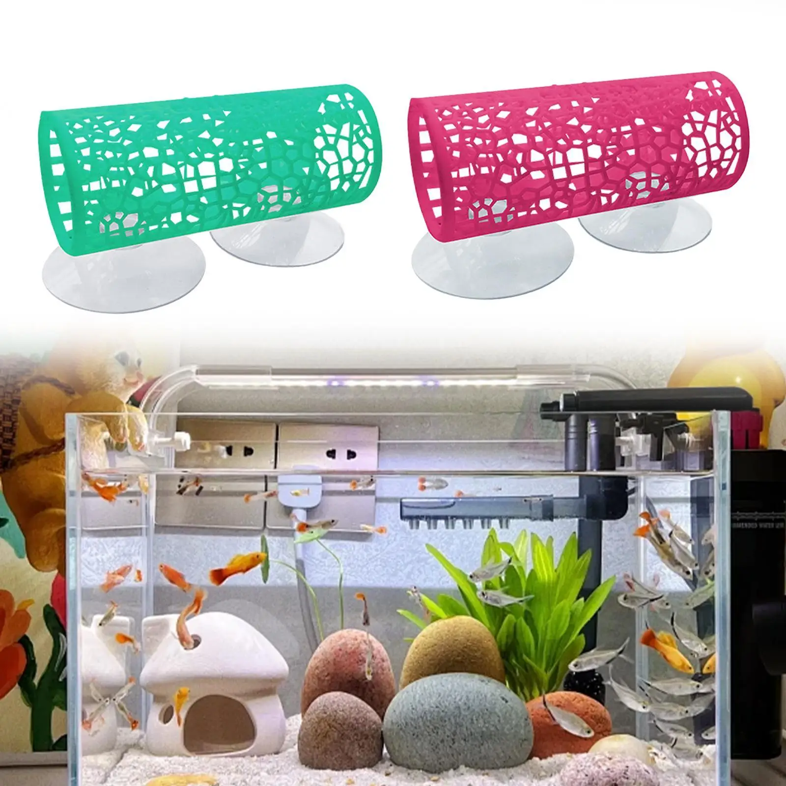 Juguete de pez Betta Tunnel Betta, con ventosas, enriquecimiento, tubo oculto, decoración de tanques para peces pequeños, Guppies, hogar y sala de estar - imagen 4