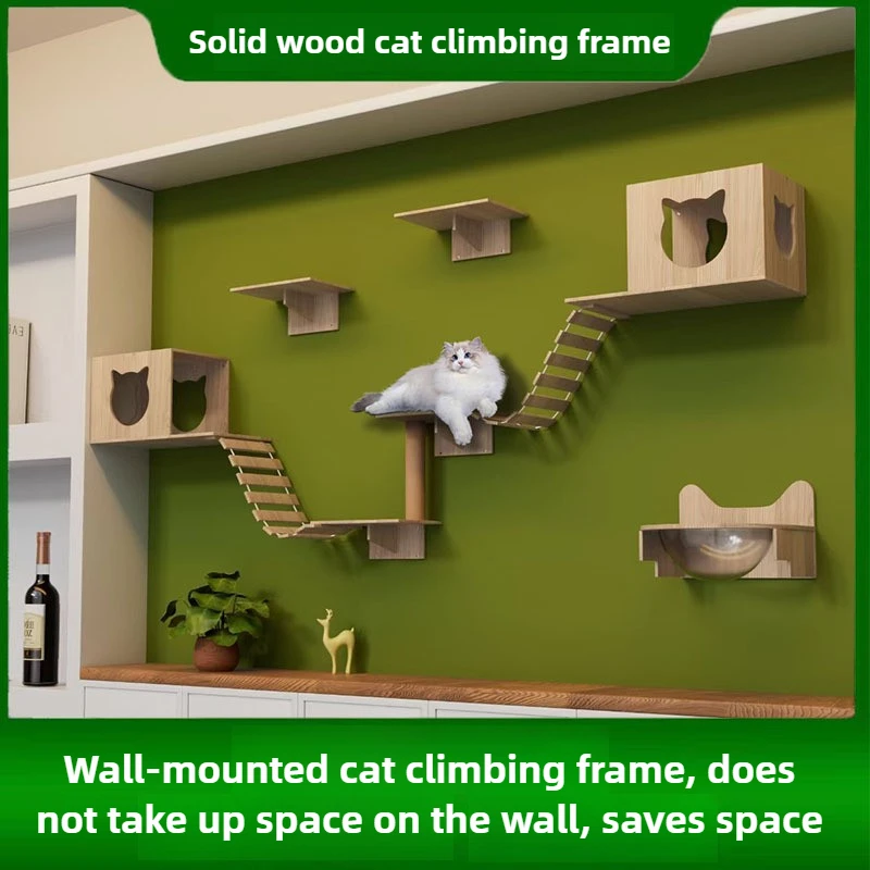 Estante de escalada para gatos – Mueble madera con cama colgante - imagen 3