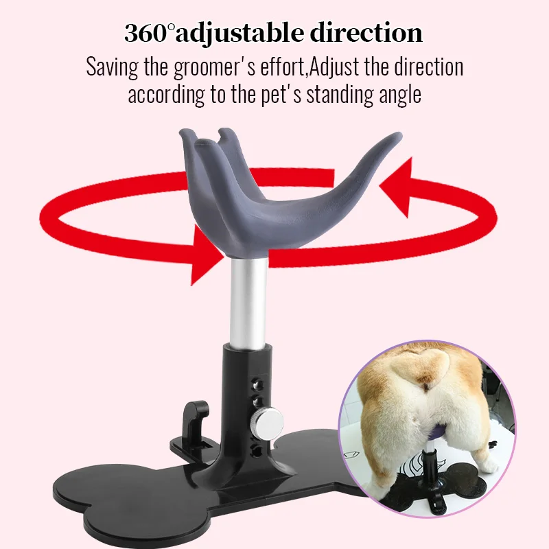 Fenice-Soporte de pie asistido para aseo de perros, asiento fijo auxiliar de esteticista, artículos de aseo de mascotas ajustables, banco pequeño - imagen 5