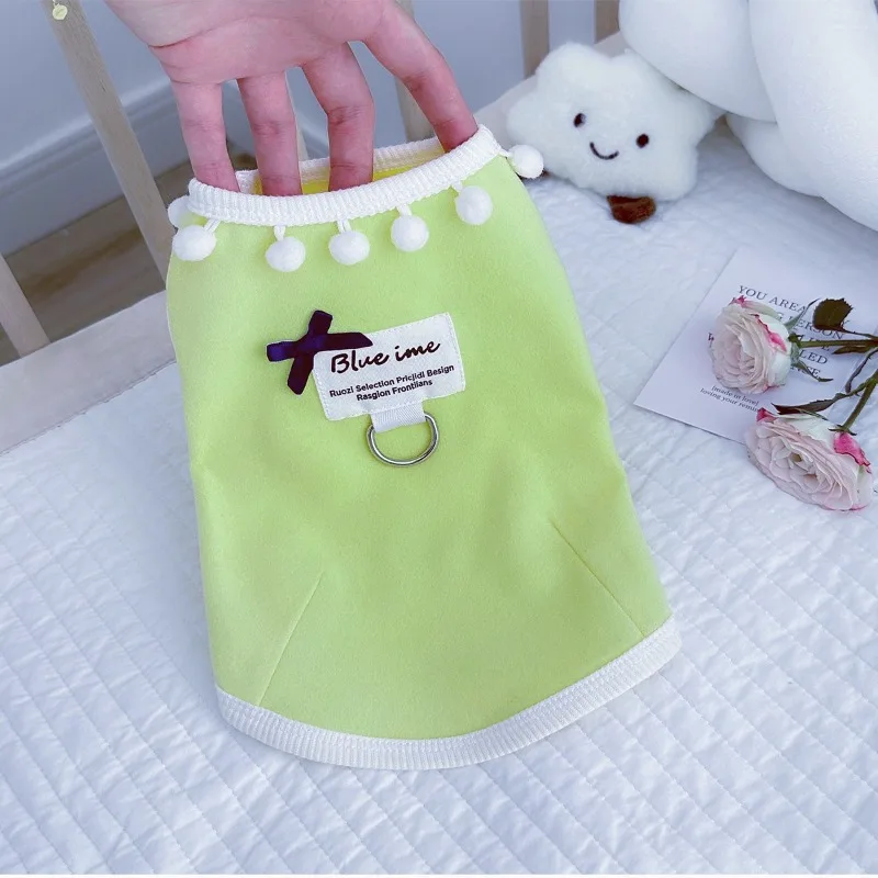 Linda camisa básica para primavera y otoño para mascotas, camiseta para el hogar con cuello medio alto para perros y gatos, Sudadera con capucha para perros pequeños con oso Teddy Schnauzer - imagen 5