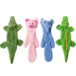 Juguete cocodrilo peluche chirriante para perros – Masticable limpia dientes