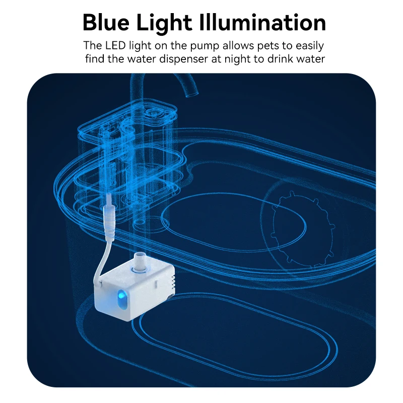 Bomba de agua ROJECO para fuente de agua inalámbrica de acero inoxidable de 3,2 L para gatos, fuente para beber para mascotas, bomba de agua para reemplazo de bebedero para gatos - imagen 4