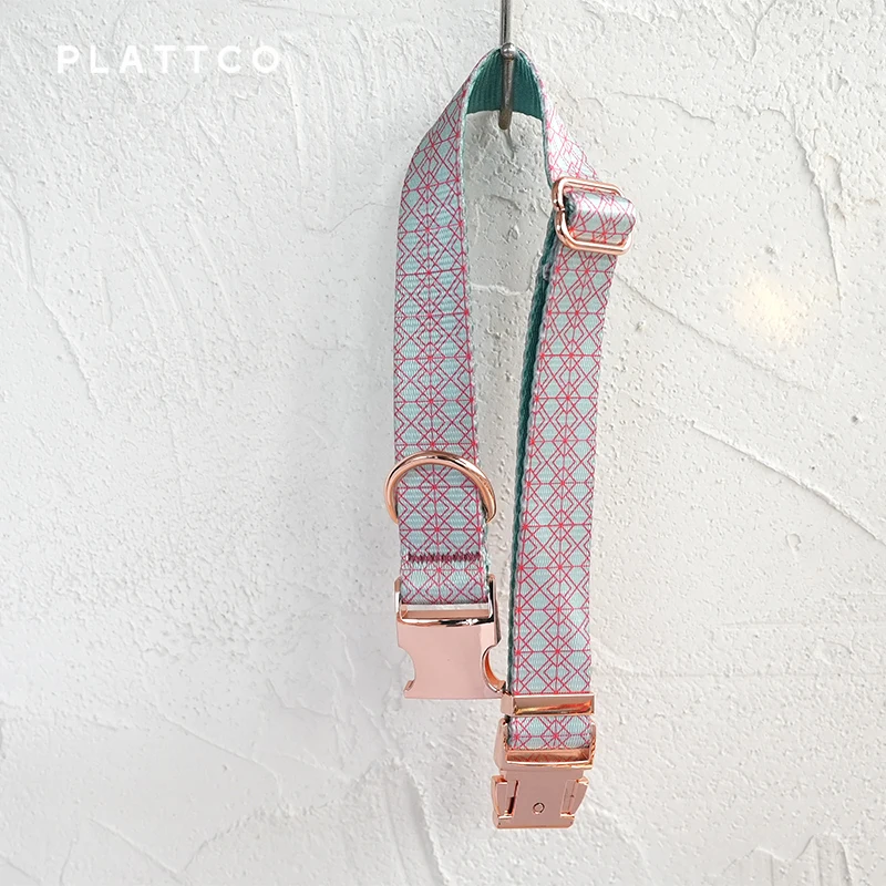 PLATTCO-collar de perro con diseño único, estampado de esmalte acuático, hebilla de oro rosa de alta calidad, 5 tamaños, PDC369RG - imagen 2