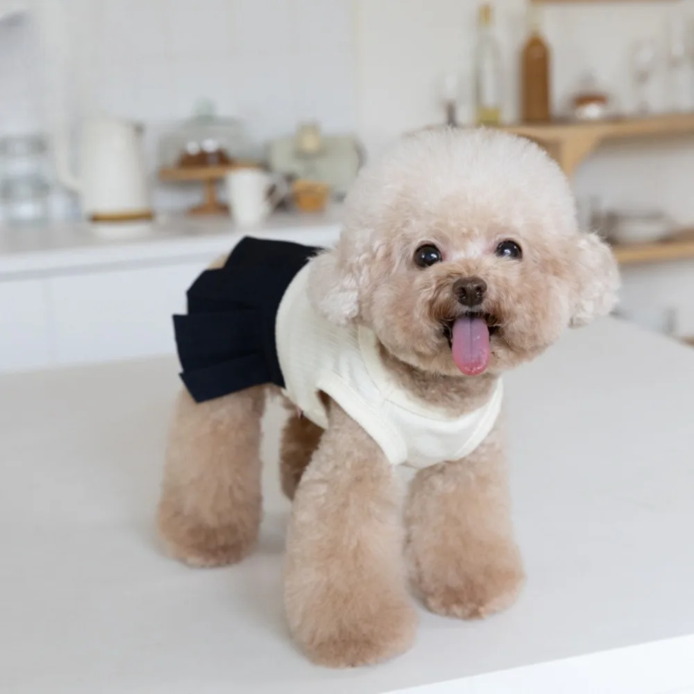 Uniforme escolar para mascotas Falda plisada Chaleco lindo Falda Ropa para gatos Ropa de peluche Ropa para perros pequeños Vestidos para perros Ropa para cachorros - imagen 5