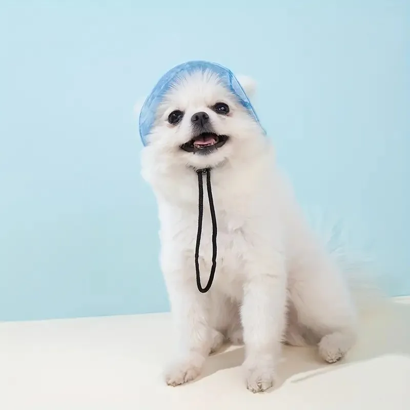 Sombreros para mascotas, gatos, perros, sombreros para el sol de verano, orejas abiertas, transpirables, cómodos y lindos, sombreros de cubo, cuellos antiestrangulantes ajustables - imagen 2