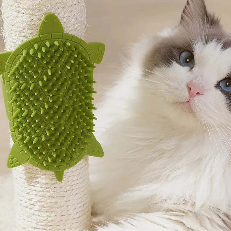 Peine cepillo para gatos, juguete para gatos, aseo para gatitos, rascador de esquina de pared autolimpiante, masaje para gatos, peine de silicona, cepillo, accesorios para gatos - imagen 4