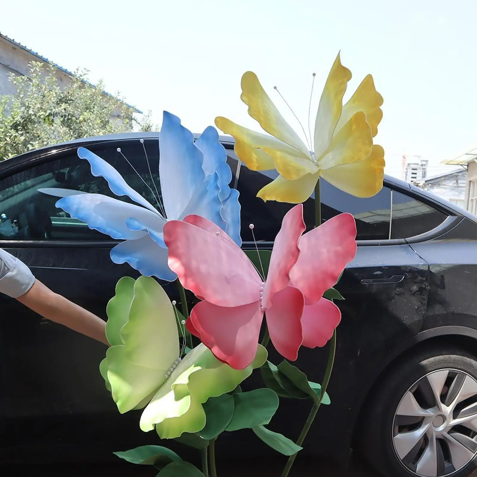 Fake Butterfly 3D 20inch Artificial Butterfly Decoration for Wedding Decorations Backdrop Garden Wall Room Decor Display Window