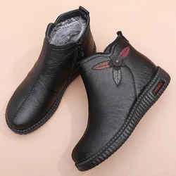 Botines invierno mujer – Cuero con felpa, antideslizantes e impermeables