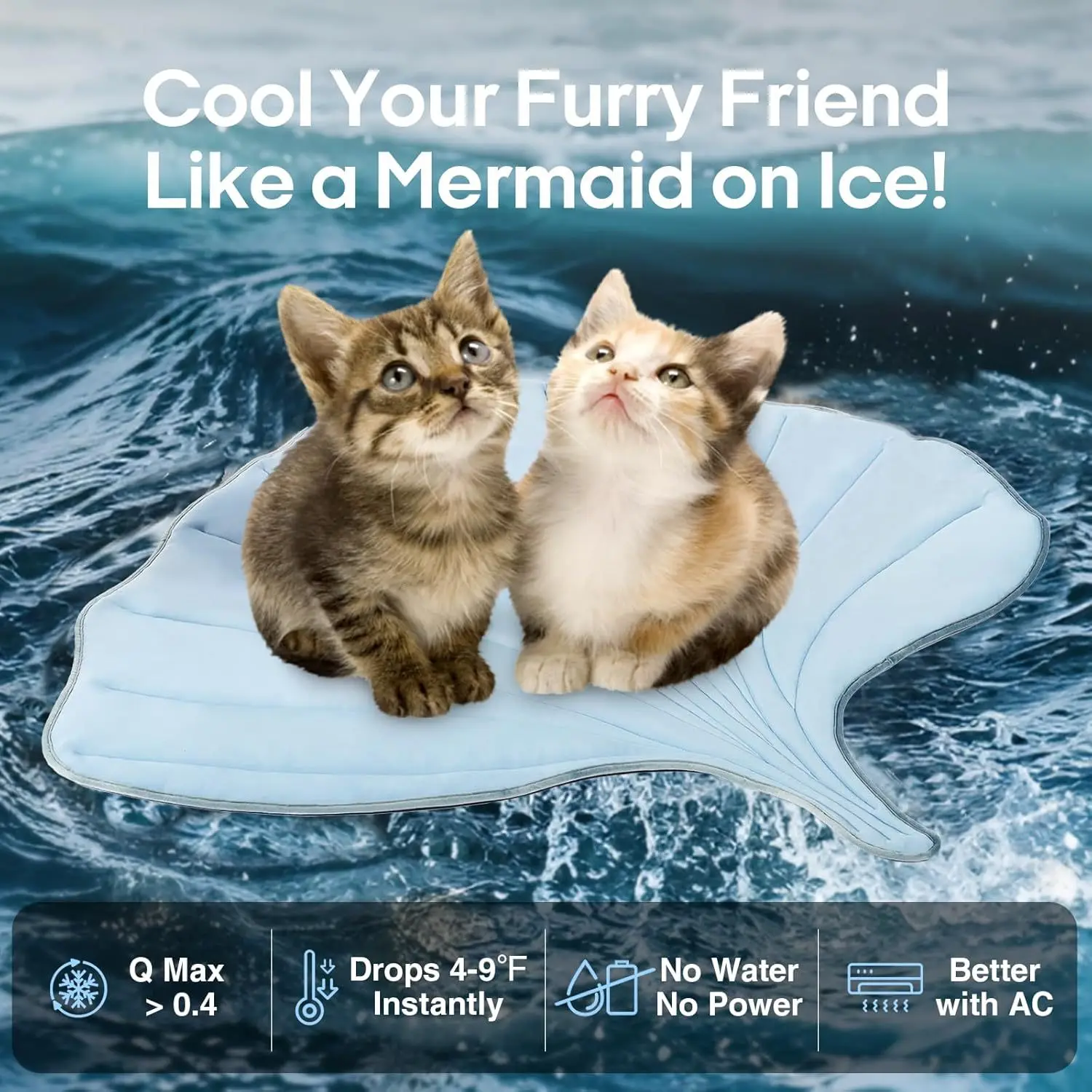 Almohadilla refrescante para mascotas con forma de hoja, lavable, antideslizante, almohadilla para perros de verano, suministros ligeros de algodón duradero para mascotas - imagen 3