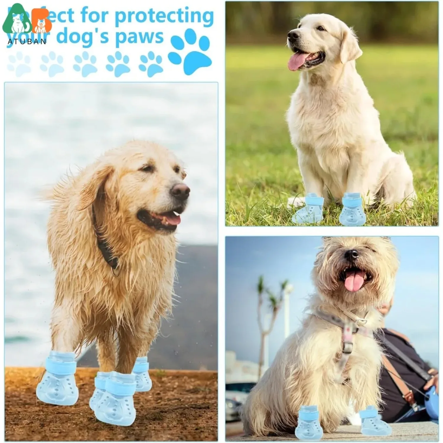 Botas antideslizantes para perro – Fáciles de poner, playa y exterior - imagen 4