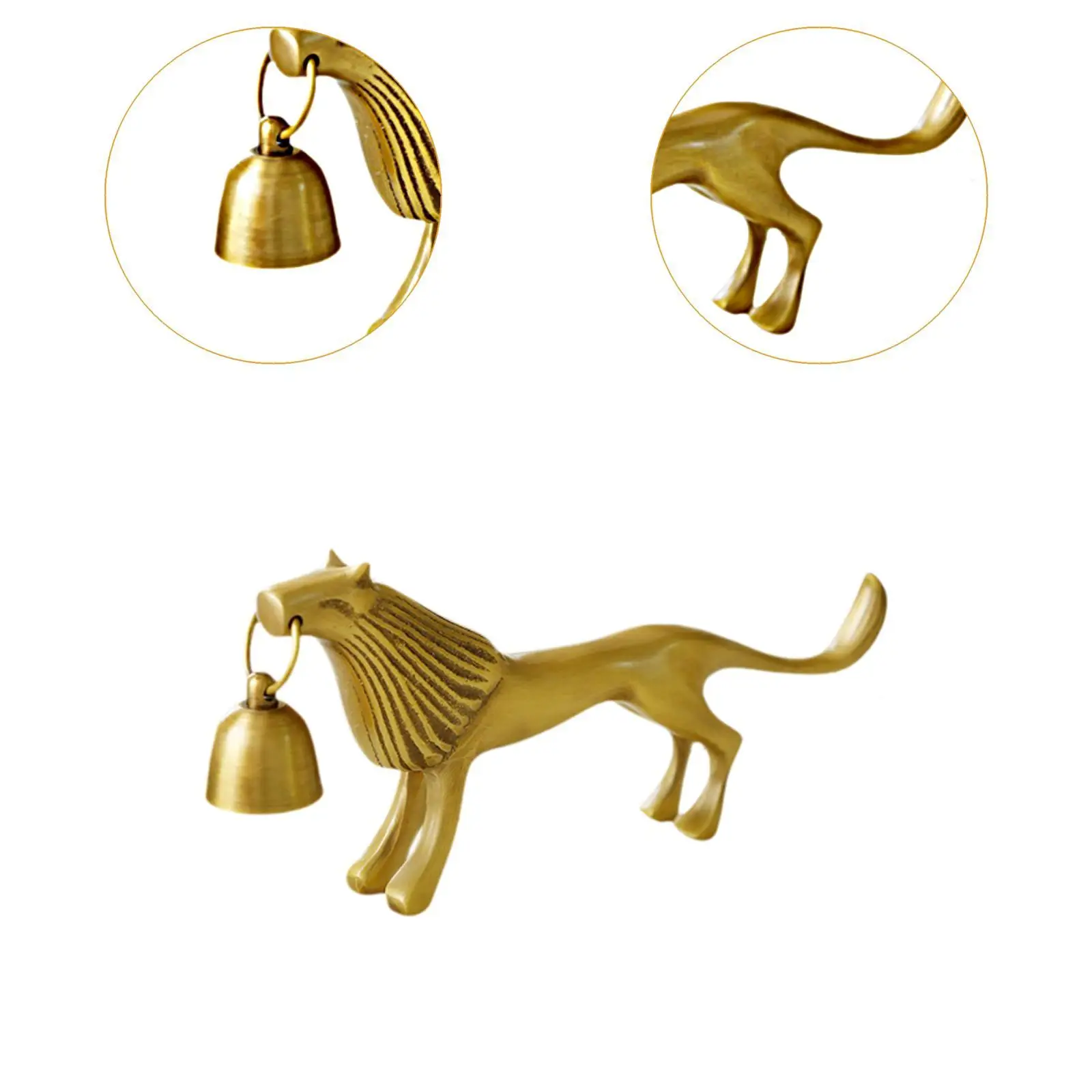 Candelabros de latón con forma de León de Navidad, accesorios de adorno de escritorio con campana, tapón de vela de escultura decorativa versátil - imagen 5