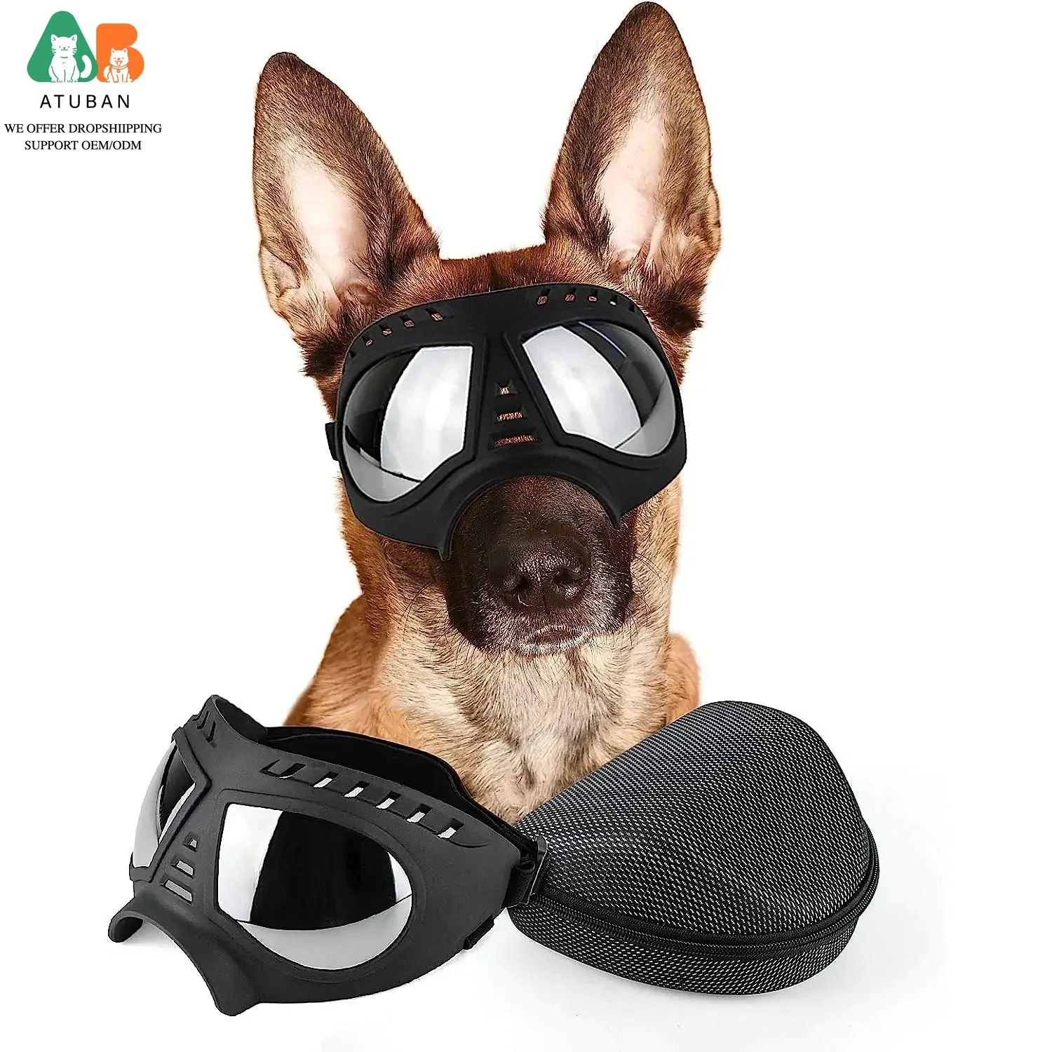 Gafas de sol transparentes Anti-UV para perro, lentes suaves a prueba de viento, antipolvo y antivaho para perros medianos y grandes