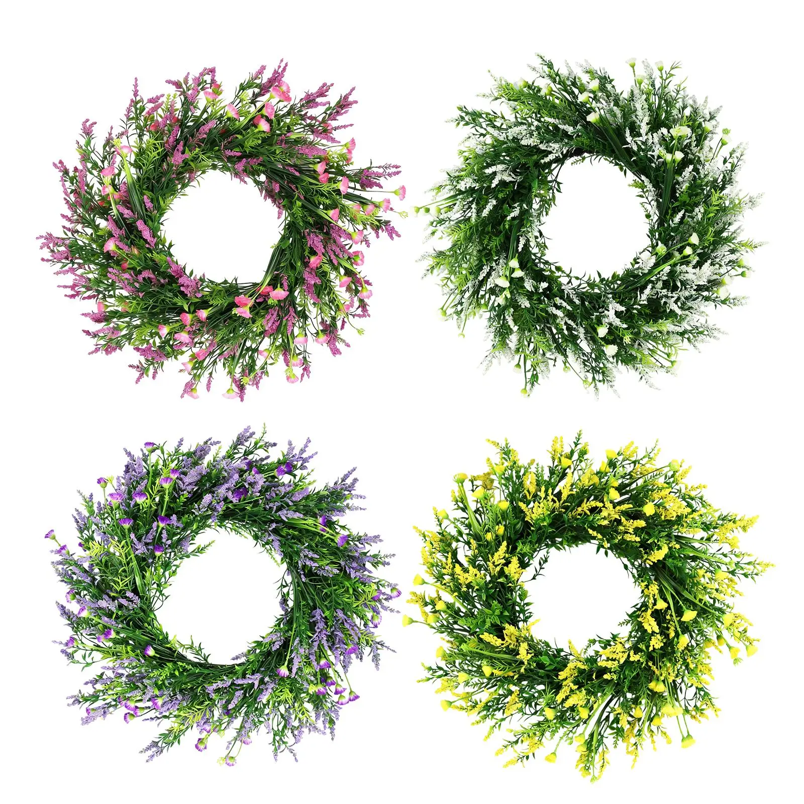 Guirnalda de Lavanda Artificial Rústica – Corona Decorativa para Puerta - imagen 3
