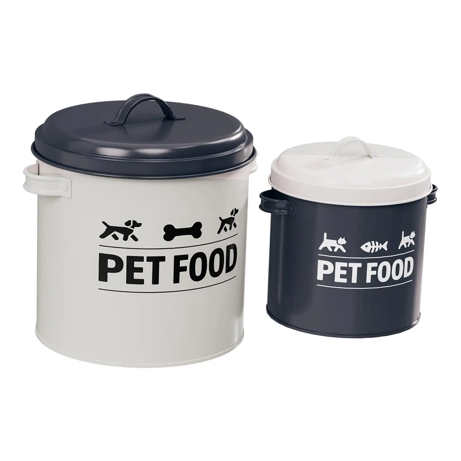 2Pcs Dog Treat Storage Container with Lid, Pet Snack Bucket Sturdy Cat Dog Food Barrel ,Pet Food Storage Container ,