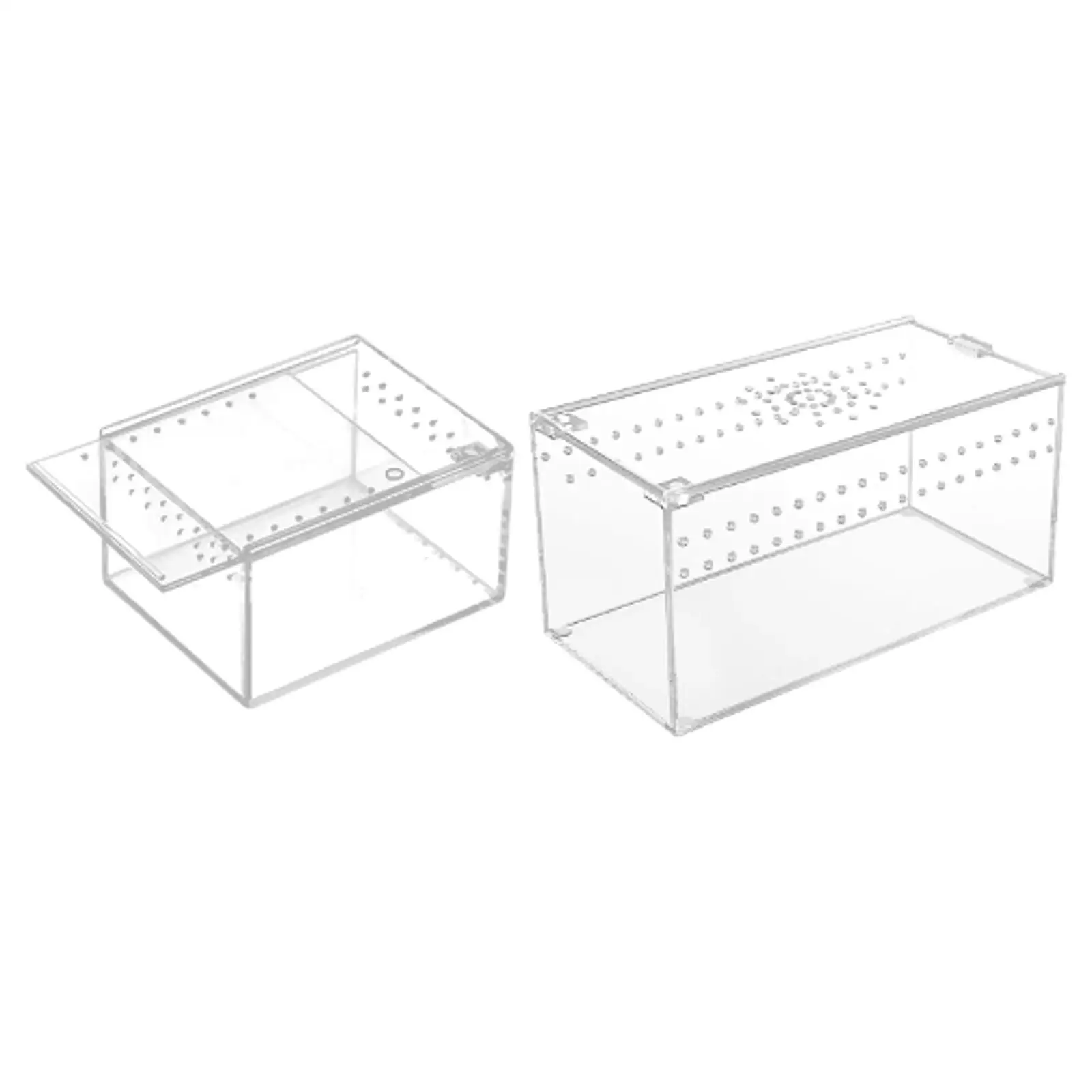 Terrario para reptiles, caja de cría para reptiles, transparente, portátil, ligero, transpirable, contenedor de tanque de tortuga para cangrejos y serpientes