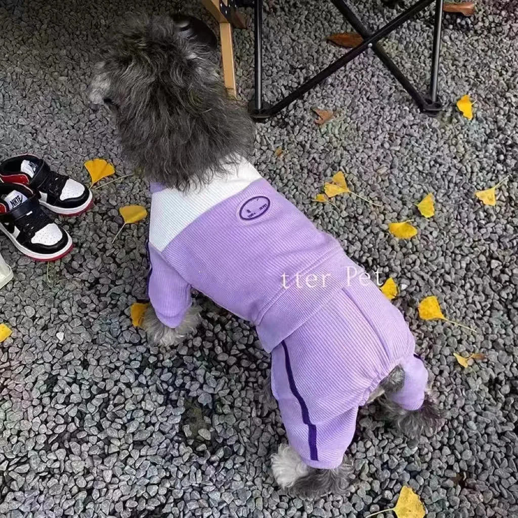 Ropa de primavera y otoño para mascotas, ropa deportiva cálida de cuatro patas, Teddy Schnauzer, mono para perros pequeños y gatos, ropa para cachorros - imagen 2