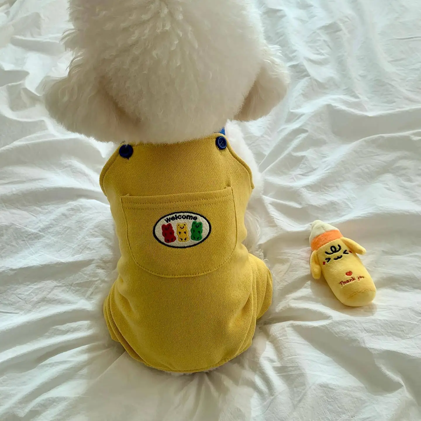 Pantalones con tirantes para perros y gatos estilo Ins, ropa de otoño para perros, pantalones de cuatro patas, ropa para mascotas, osos de Pomerania Yorkshire - imagen 3