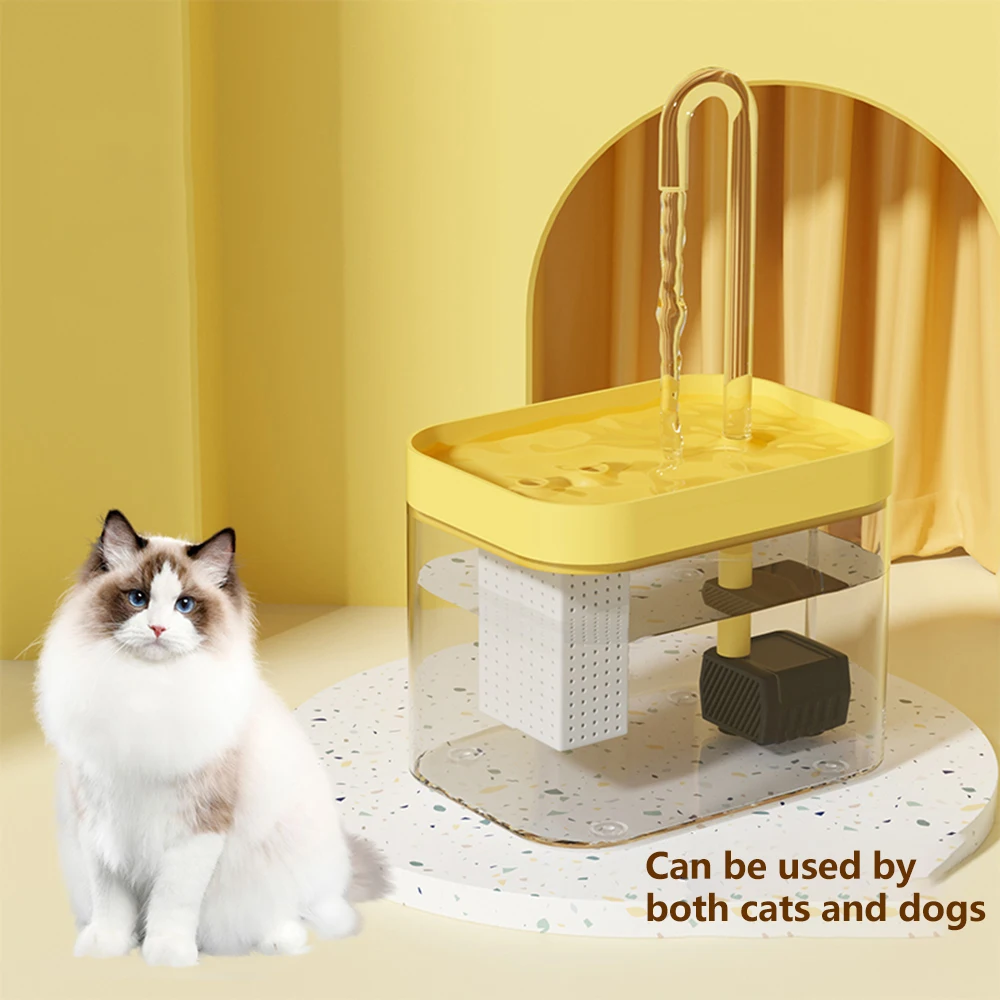 Fuente para beber para gatos con filtro de circulación de 1,5 l, fuente Universal para gatos y perros, automática, eléctrica, silenciosa, USB