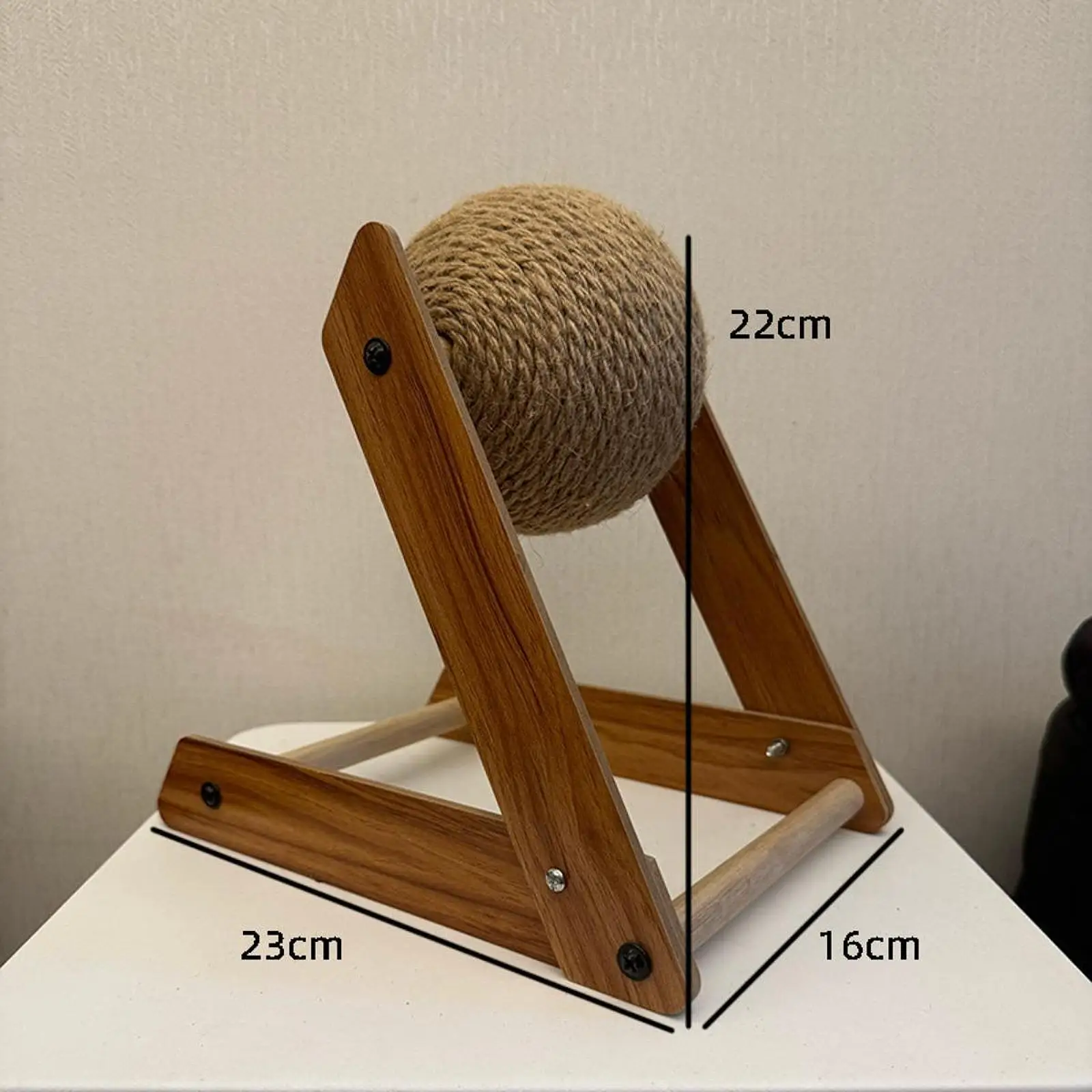 Cat Scratcher Toy Sisal Scratcher Ball Wood,Scratching Ball Toy,Interactive Pet Toy for Indoor Cats Small Animals Kitty