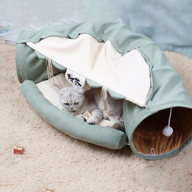 Cama de túnel para gatos, casa de tubo, nido interactivo para juego, juguetes ocultos, accesorios para mascotas - imagen 4