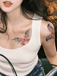 Pegatinas de tatuaje mariposa-impermeables y duraderas Y2K, uso humano