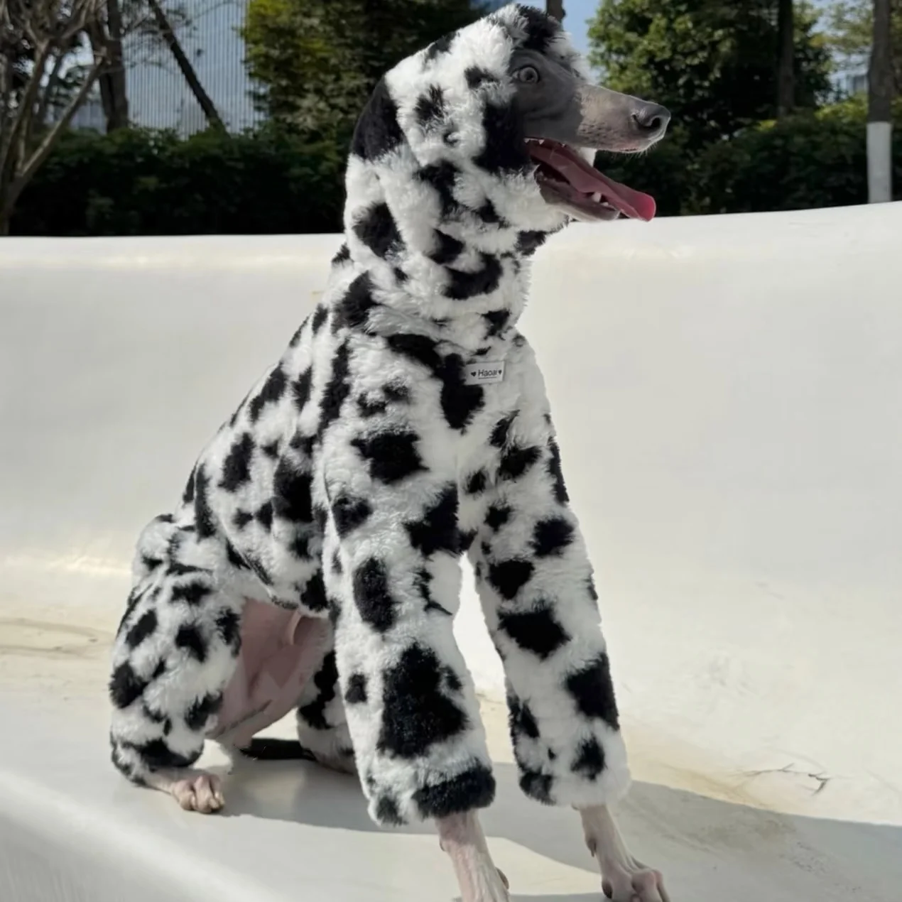 Pull rose élégant pour chiens, manteau polaire épais et doux à 4 pattes pour lévrier italien, combinaison chaude à col haut pour Whippet, hiver - imagen 4