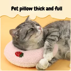 Almohada pequeña para gatos, perros, manta en forma de U para mascotas, almohada suave y gruesa resistente a mordeduras, suministros para mascotas, accesorios cálidos y cómodos para invierno