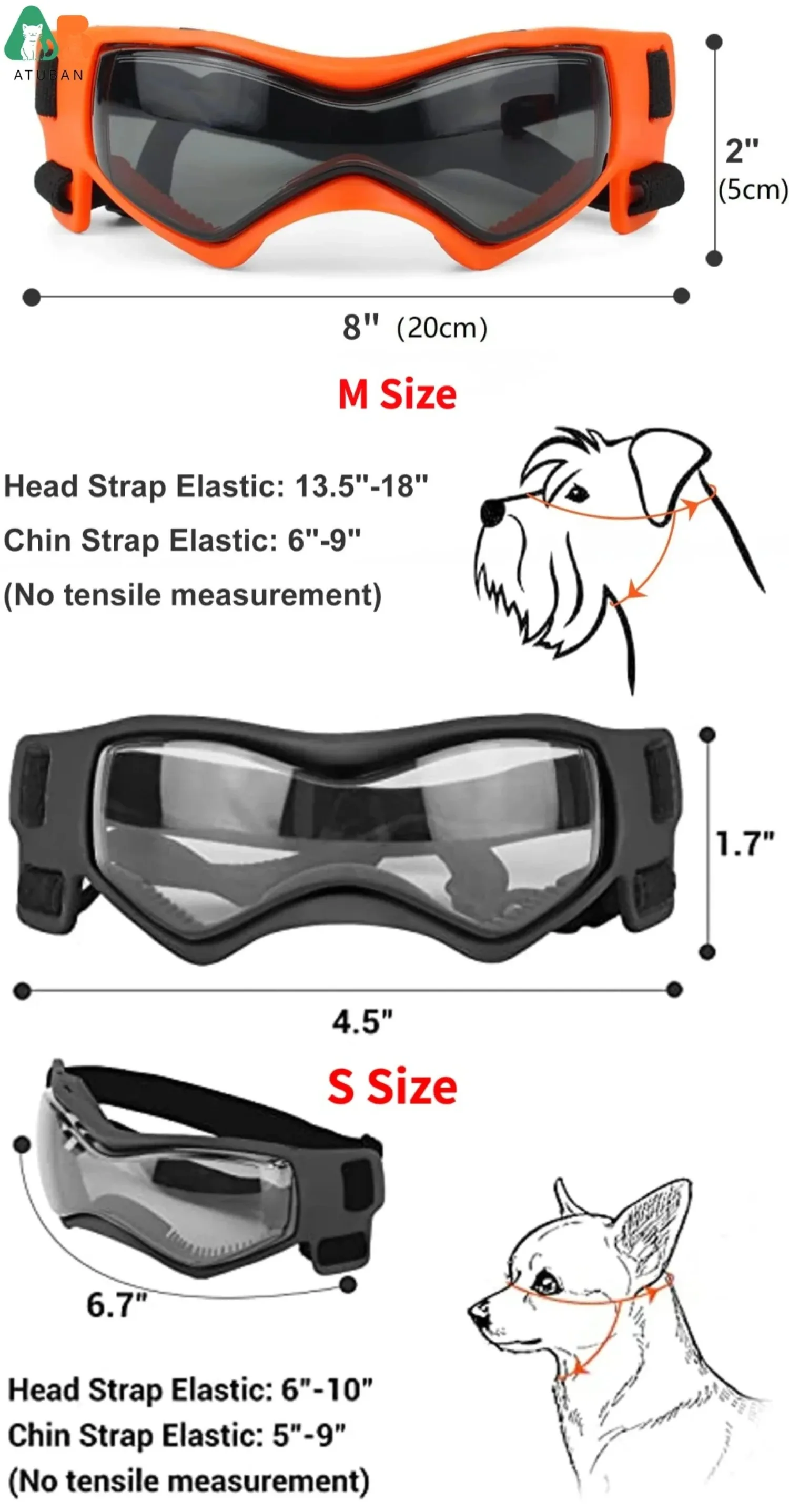 ATUBAN Casco para Perros y Gafas para Perros Pequeños-Casco para Casco de Motocicleta para Mascotas con Agujeros para las Orejas Correas Ajustables para Puppy Montar - imagen 4