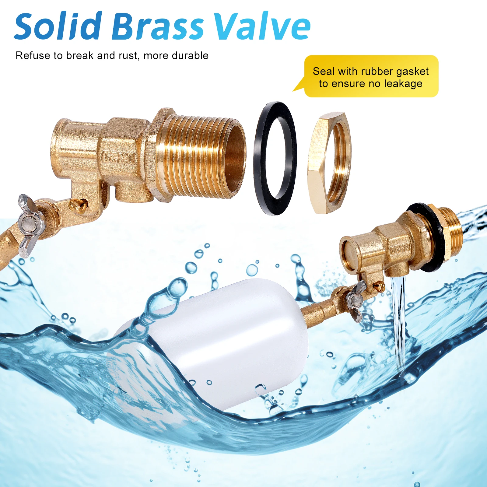 Válvula de bola flotante de cobre para tanque de agua – 1/2 y 3/4 pulgada - imagen 5