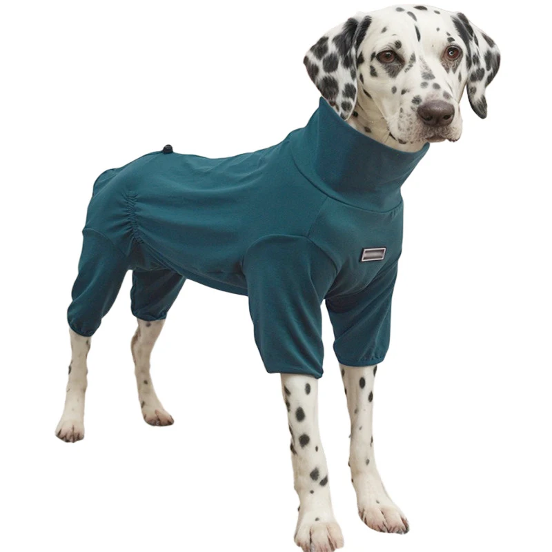 Pijamas suaves para mascotas, monos para perros de razas grandes, mono elástico con cuello alto para perros, ropa de dormir con cintura ajustable, ropa de 4 patas - imagen 2