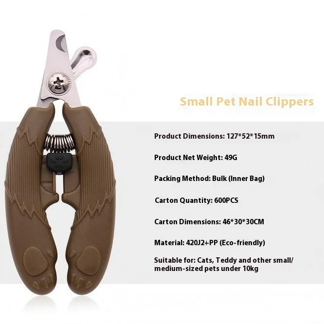 Cortauñas para mascotas con forma de oso para gatos y perros, herramienta de aseo de acero inoxidable con protector de seguridad - imagen 3