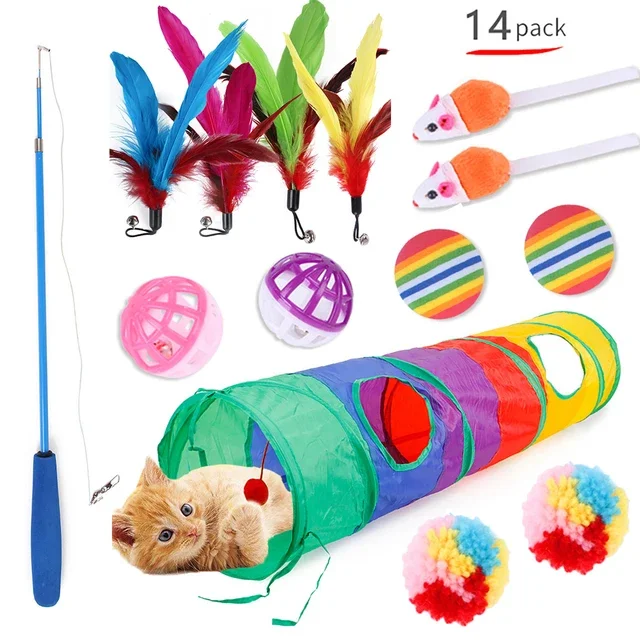 Divertida tienda para gatos, suministros para ratones, simulación de peces, accesorios para gatitos, juguetes para gatos, pelotas interactivas, juego de gato plegable, túnel Chat - imagen 3