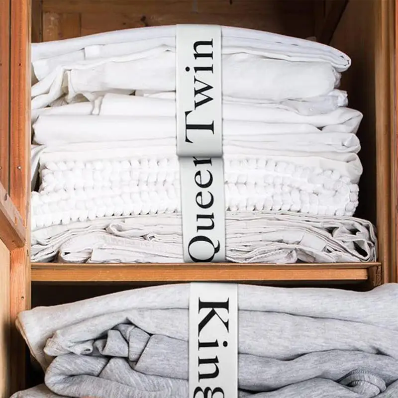 Bandas para organizar sábanas, organizador de ropa de cama elástica, almacenamiento de sábanas, organizador de armario para dormitorio - imagen 5