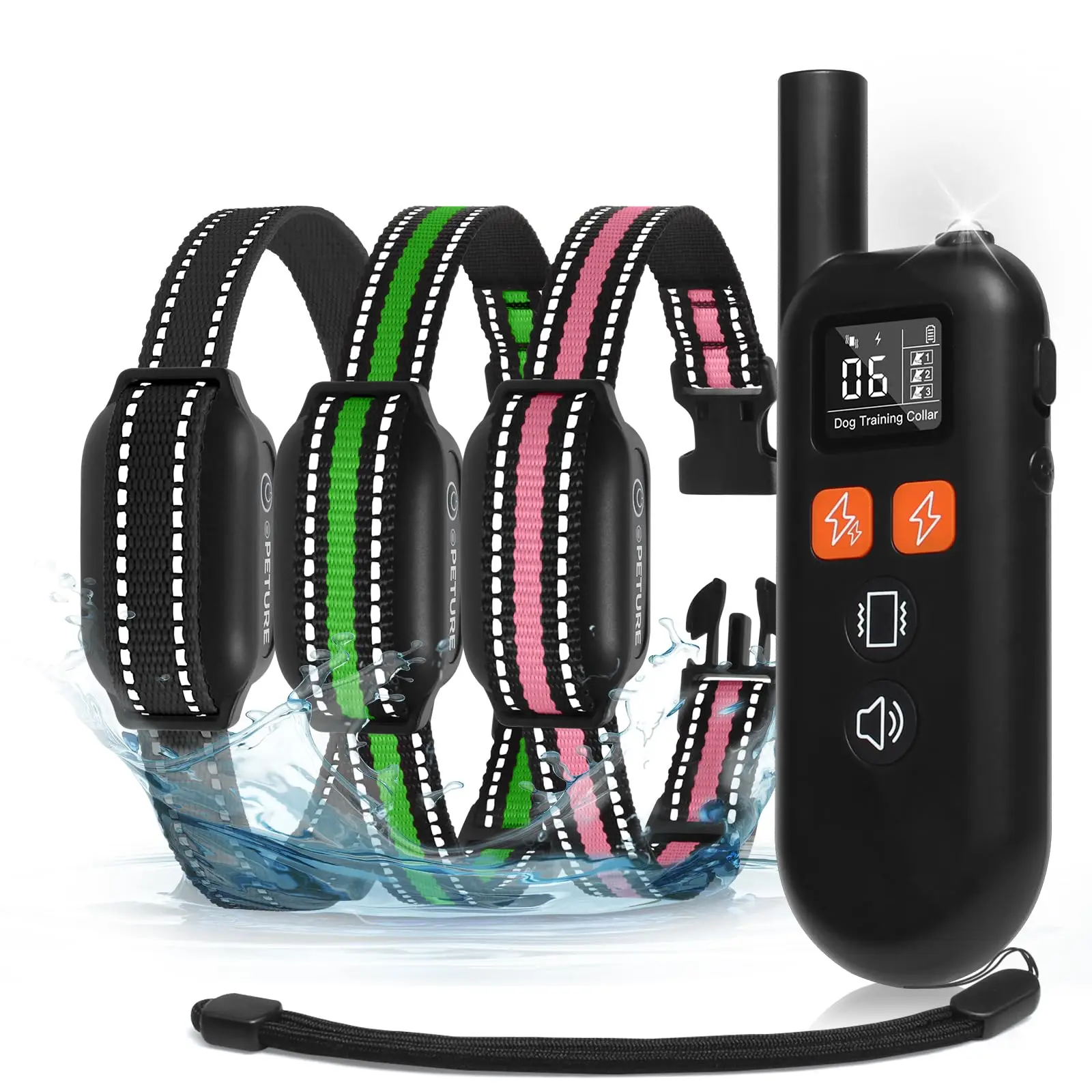 Collar de adiestramiento para perros con 3 mandos con control remoto, alcance de 3300 pies, Collar de adiestramiento para perros, recargable y resistente al agua IP67, 4 modos de entrenamiento