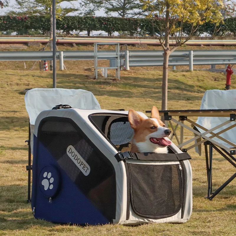 Transportadores para mascotas, jaula para coche, portátil, transpirable, para salir de perros, perrera plegable de viaje, suministros para mascotas, jaulas, accesorios, transporte Perro - imagen 3