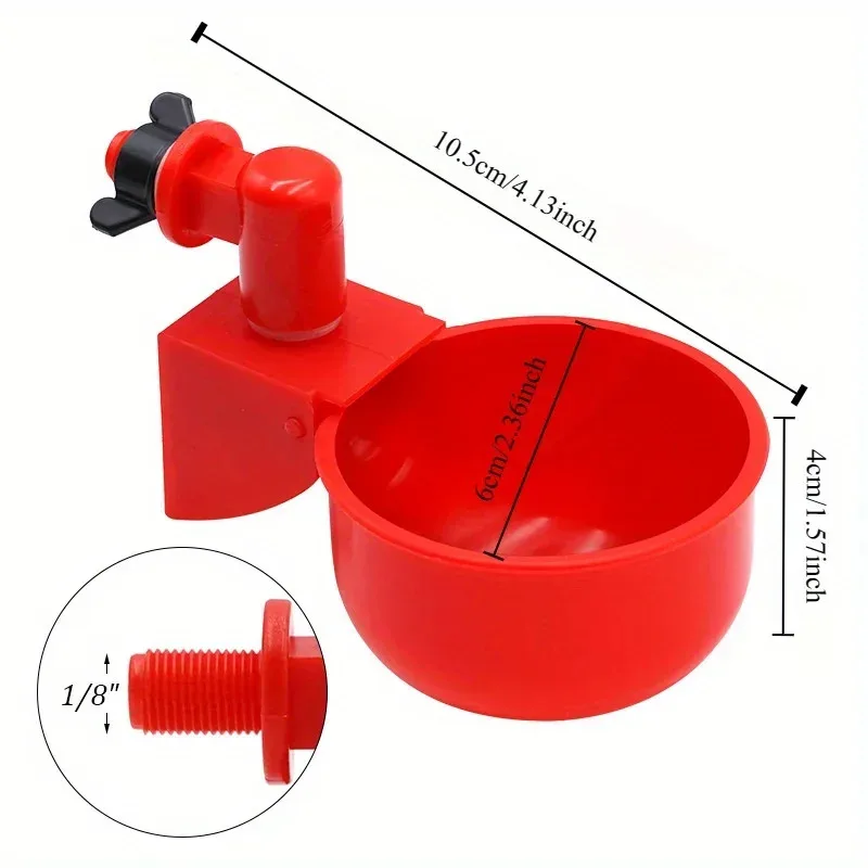 Cuenco para beber pollo, agua potable, codorniz, aves de corral, dispensador de agua automático, gama libre de patos y palomas, suministros para granja de pollos - imagen 2