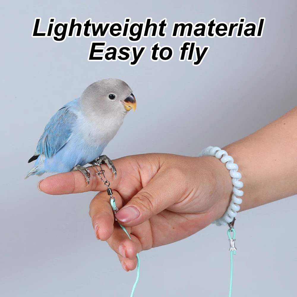 Cuerda de liberación para loros, correa para pájaros ultraligera, no dañina hasta los pies, cuerda de liberación de vuelo para loros y mascotas, correa para pájaros (sin anillo para pie), 1 ud. - imagen 2