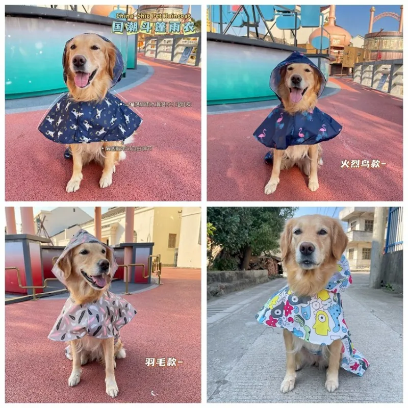 Chubasquero impermeable de dibujos animados con capucha para perros, ropa adorables, suave y ligero, perros grandes y medianos - imagen 3